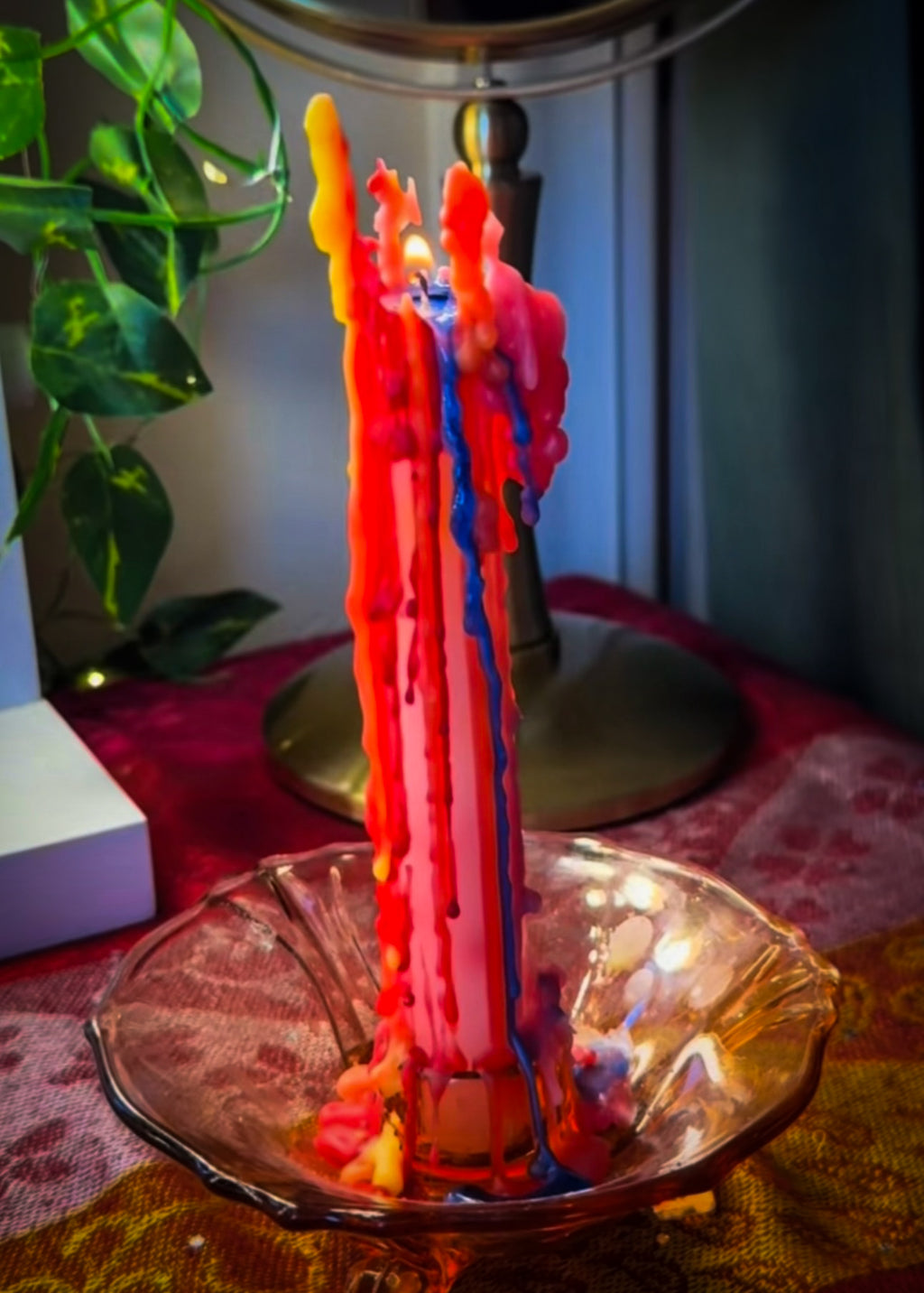 Rainbow Drip Candle